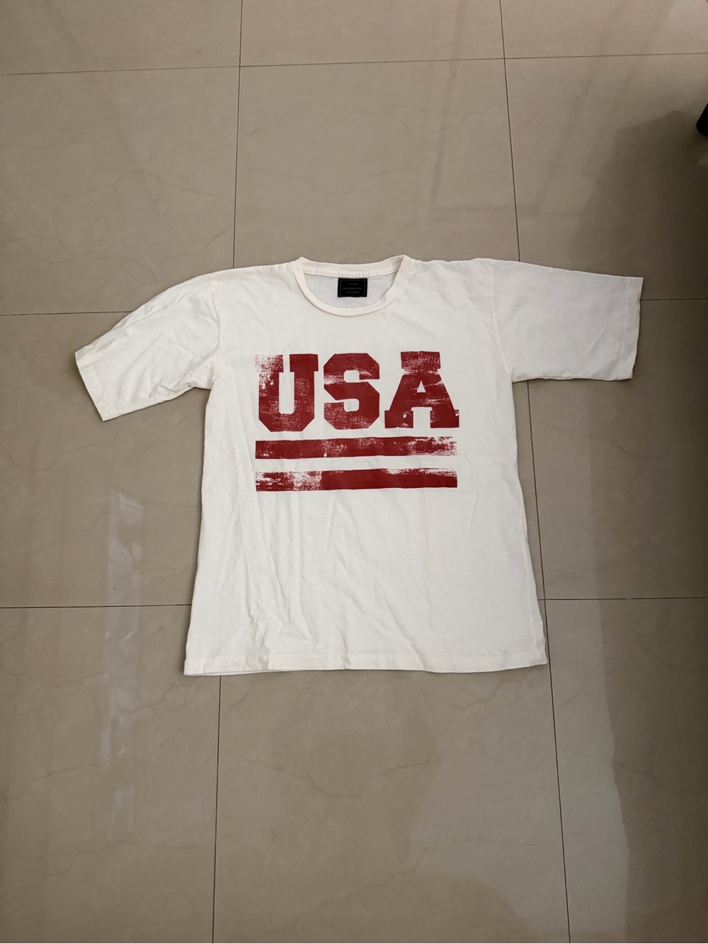 White Short-Sleeve USA Graphic Tee